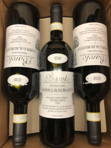 2018 Burlotto Barolo Monvigliero bottles